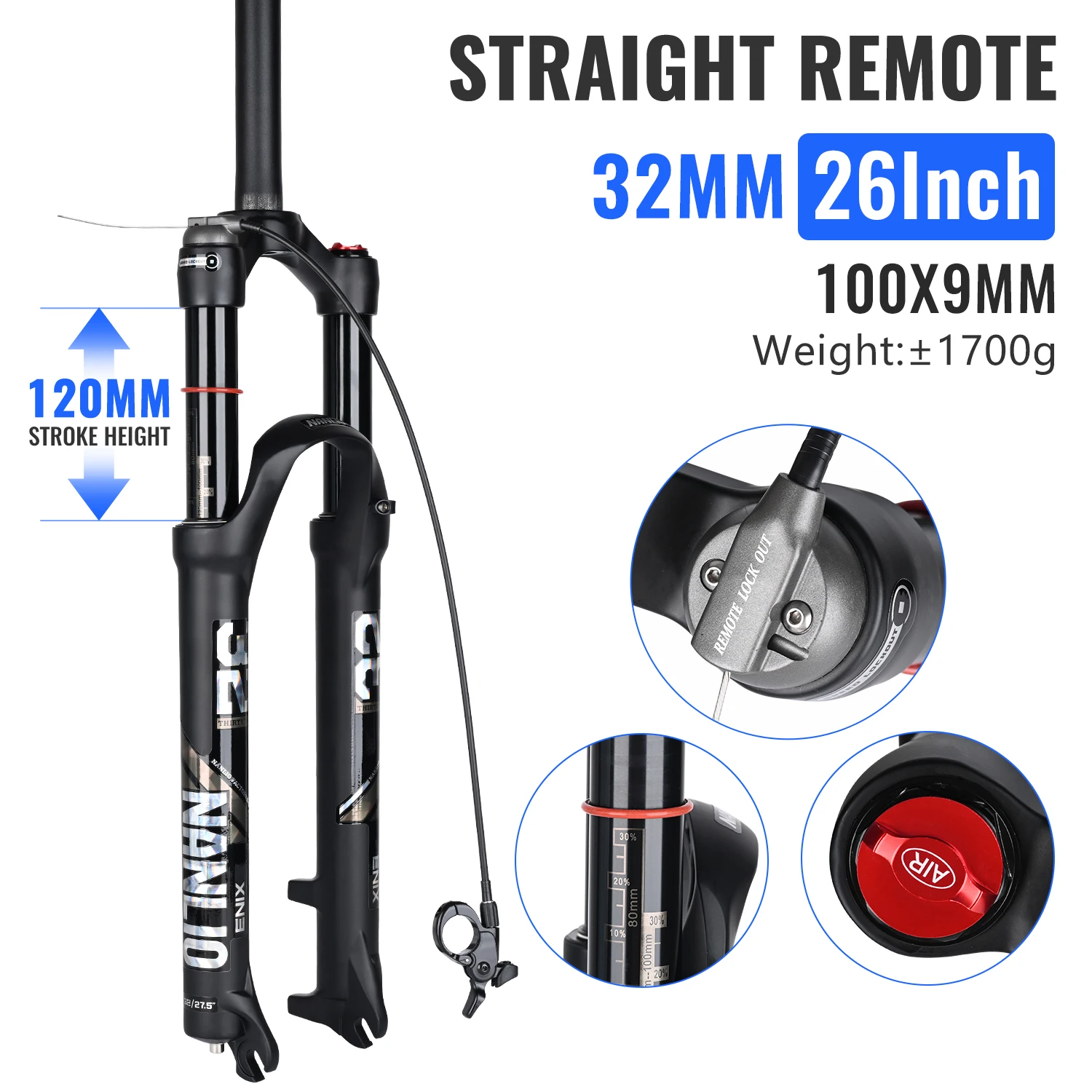 Nanlio X5 PRO MTB luchtveringvork 120mm veerweg 26 27.5 29 inch lichtgewicht 1,8kg XC mountainbike voorvork + gratis cadeau