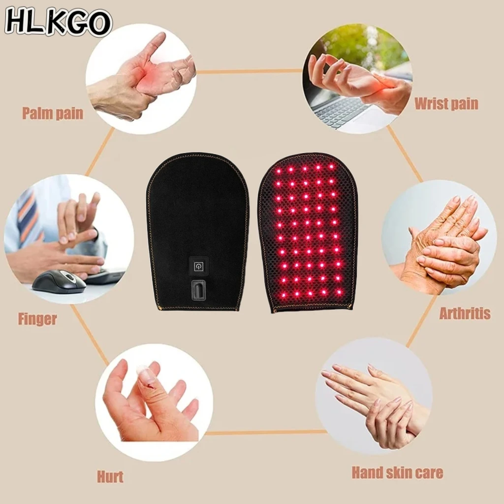 Advanced 660nm 850nm Photobiomodulation Therapy Gloves for Hand Pain Release & Recovery