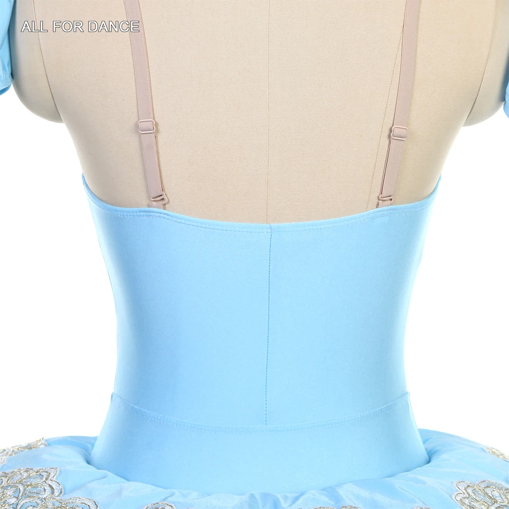 BLL528 Tutù di balletto pre-professionale in spandex azzurro cielo per ragazze e donne Costumi di tutù di ballerina per spettacoli teatrali