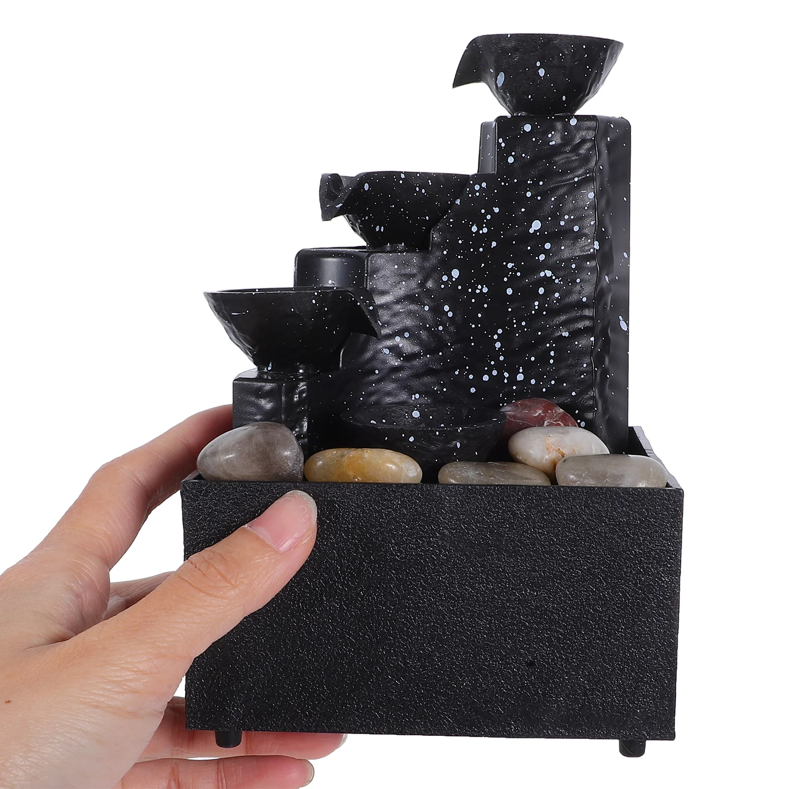 

Tabletop Waterfall Decoration Indoor Water Fountains Small Water Fountain Craft Desktop Fountain for Home Office Desk Meditation