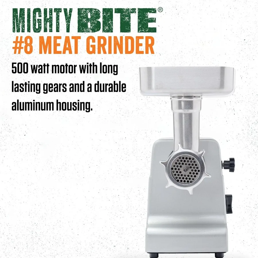 مفرمة لحم مايتي بايت 8 بقدرة 500 وات من الألومنيوم مفرمة لحم كهربائية أداة مطبخ عالية الكفاءة للاستخدام المنزلي مثالية لـ #2