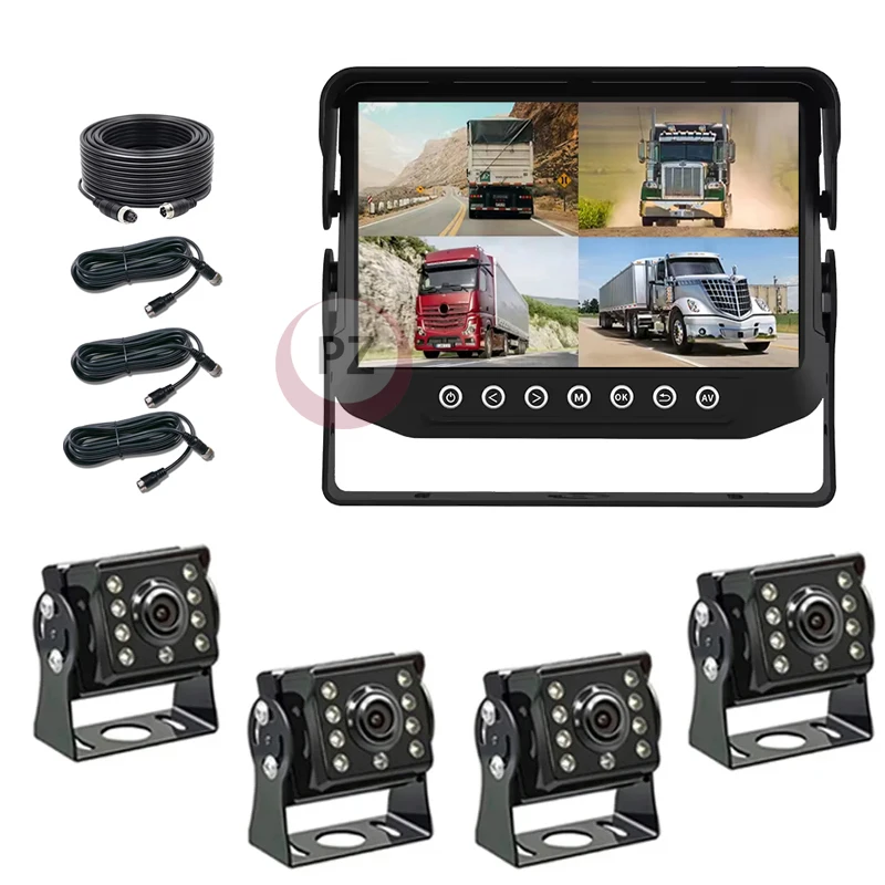 Hot Selling 7 Inch Split Screen Loop Recording Truck Rearview Monitor System Night Vision Waterproof DVR Reverse Camera Kit