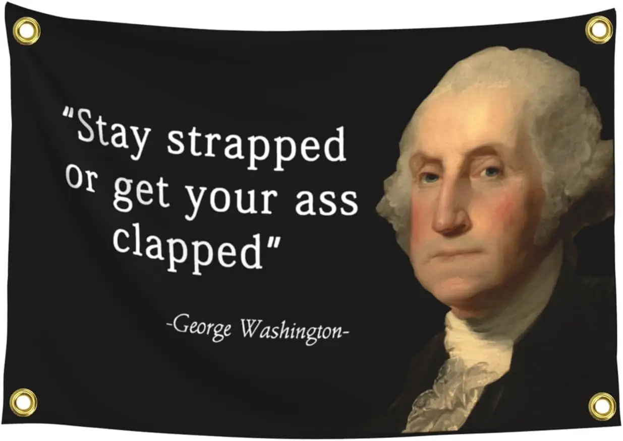 Funny George Washington Quote Banner Wall Decor Novelty Art Slogan Flag American Historical Humor Gift Print