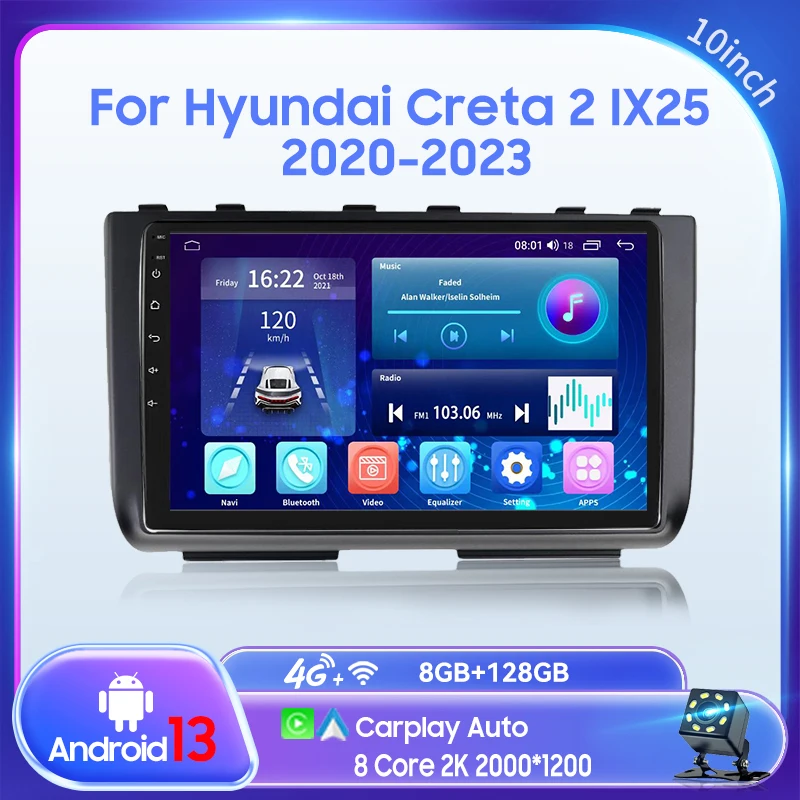 QSZN For Hyundai Creta 2 IX25 20-23 10 inch 2 Din Android 13.0 Car Radio Multimedia Video Player GPS Navigation 4G Carplay