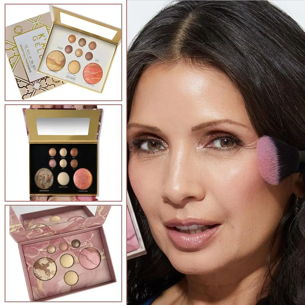 Make-up-Lidschatten-Palette, matt, leuchtend, schimmernd, glitzernd, leicht zu tragen, Highlight Blush Bronzer, professionelle All-in-One-Make-up-Palette