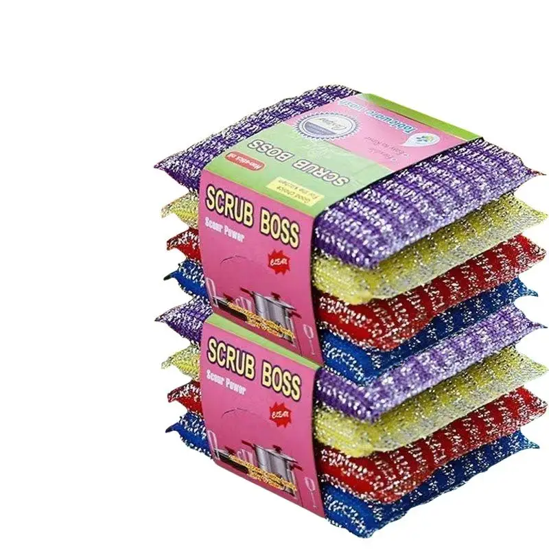 12 Stück Waschbare Reinigungsschwämme, Einfache Reinigung, Zufällige Farbe, Starke Dekontamination, Topfreiniger für den täglichen Gebrauch – Detail 9