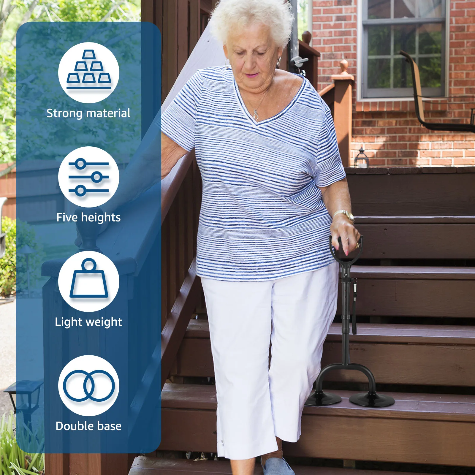 52-60 سنتيمتر قابل للتعديل التنقل المعونة أداة المحمولة الدائمة مساعدة جهاز مع الحبل خفيفة الوزن الوقوف المساعدة لكبار السن #5