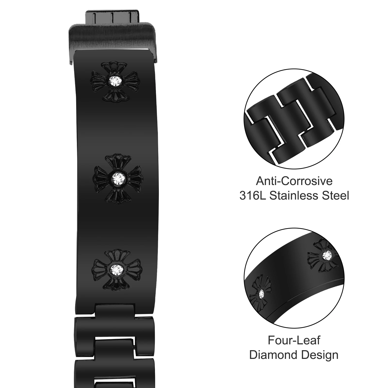 سوار من الفولاذ المقاوم للصدأ لـ Fitbit Inspire 2 سوار ذكي بنمط أقحوان لـ fitbit إلهام/إلهام ساعة