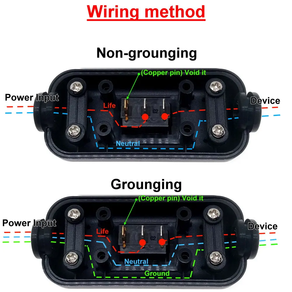 IP65 Waterproof IInline Switch Max AC100~250V 10A LED Indicator