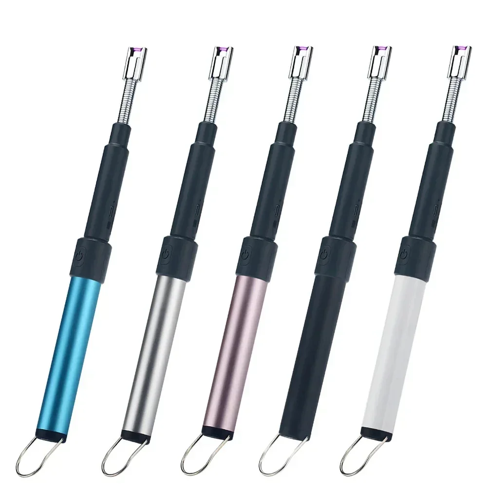 70CM BBQ-kaars USB-aanstekers Lange verstelbare oplaadbare keuken Winddichte sigarettenaanstekers Plasma gepulseerde krachtige boog - afbeelding 2