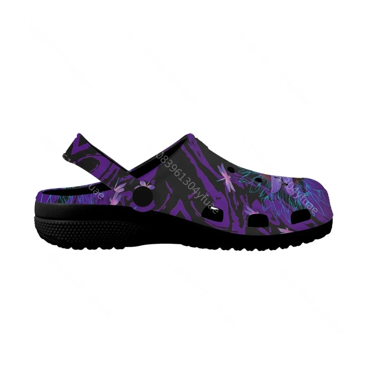 Purple Dragonfly Pattern Summer Outdoor Sandals Women Flats Garden Shoes Breathable Super Light Ladies Home Bathroom Slippers
