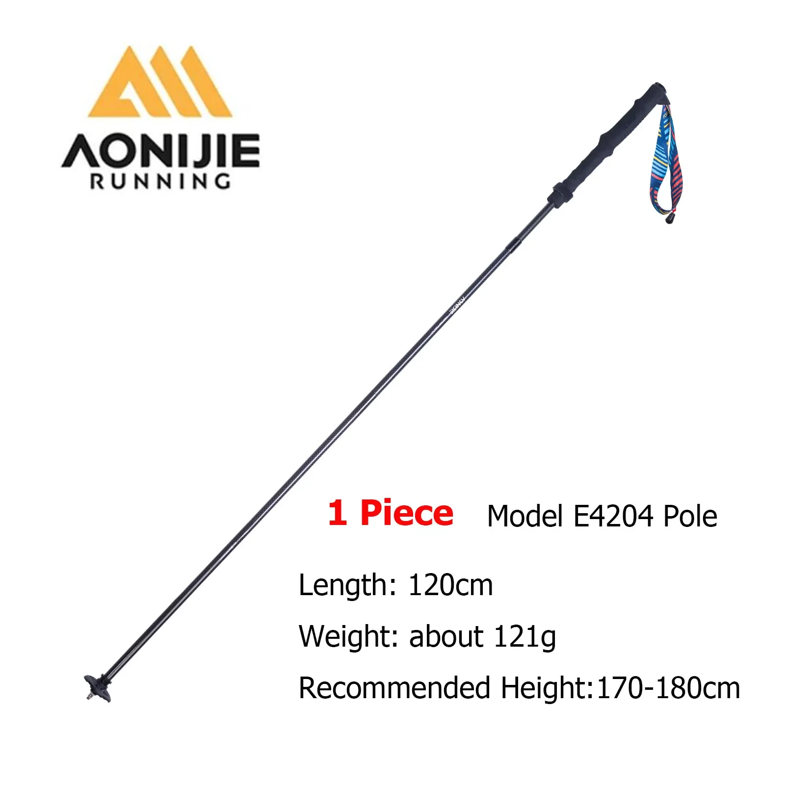 AONIJIE-1PC Lightweight Folding Trekking Pole Aluminum Alloy Trail Stick Adjustment Collapsible Hiking Running E4204 105-120CM