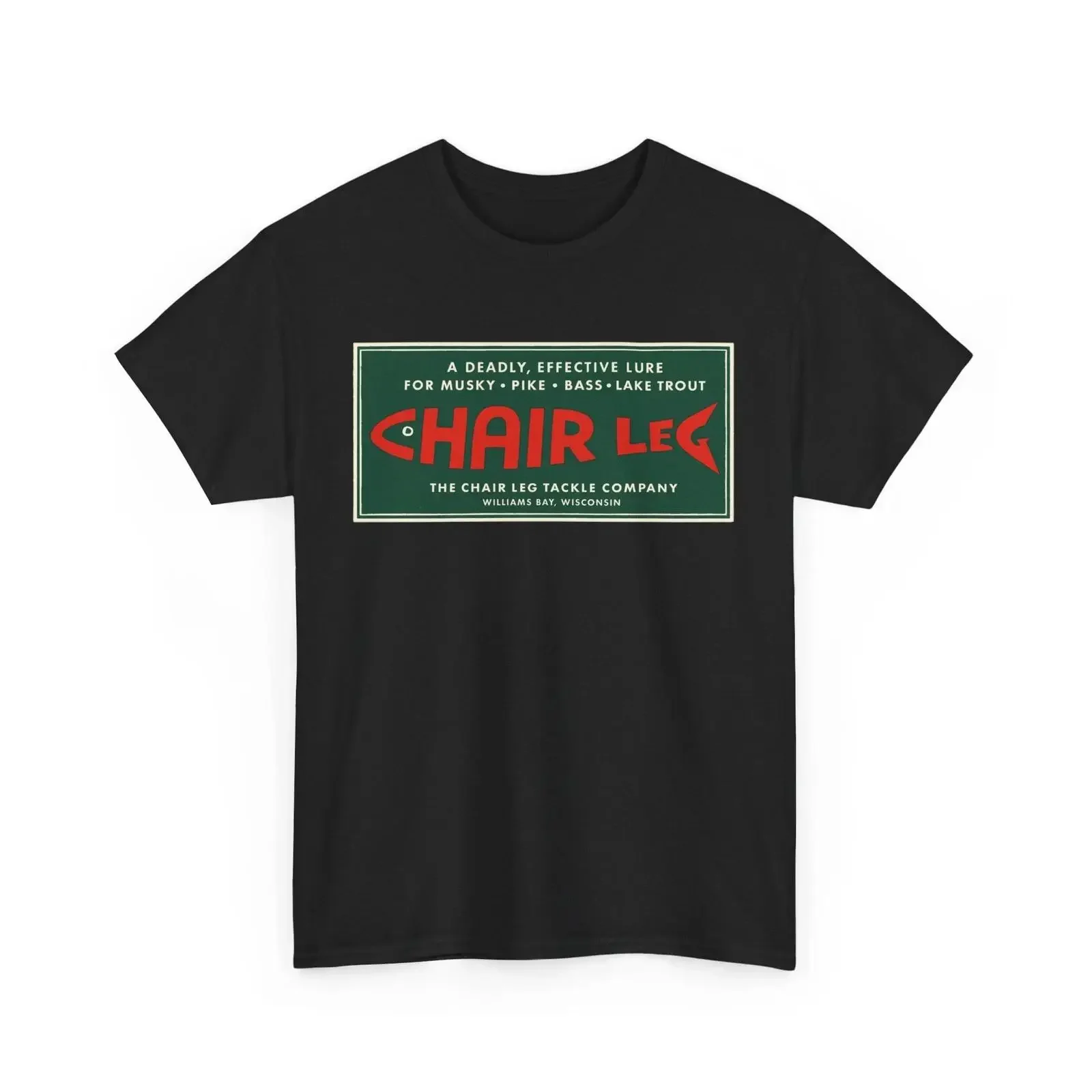 Chair Leg Tackle Company Williams Bay Wisconsin Vtg Fishing Lure Logo T Shirt vintage Washed Unisex graphic Stylish streetwear