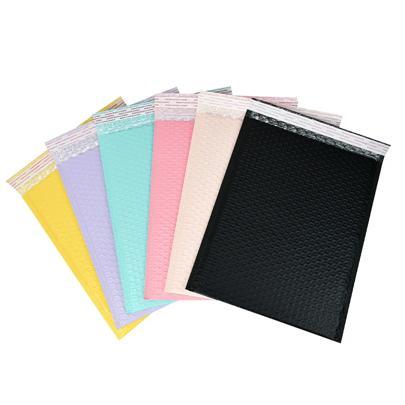 10Pcs 7 Sizes Small Bubble Bags Pink/Black/Blue Plastic Film Shipping Bag Shockproof Bubble Envelope for Gift/Jewelry Package