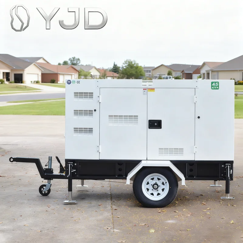 DYJD Mobile Super Silent Diesel Power Generator 30kva-50kva 25kw-50kw Trailer Type with ATS Wheels Canopy