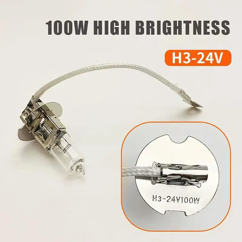 (BF06)H3 Car Truck Halogen Headlight Bulb With 12V 24V Compatibility Tungsten Wire Perfect For Auto Headlight Replacement