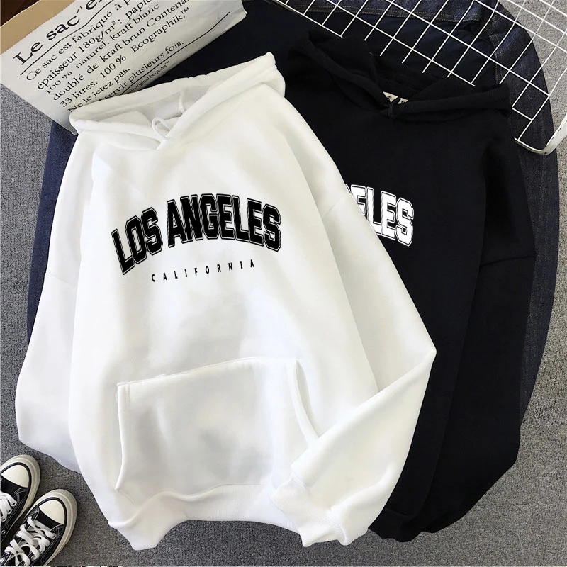 Hirsionsan Letter Print Hoodies Women Long Sleeve Loose Female Sweatshirt High Street Warm Fleece Ladies Clothes 2023 Winter