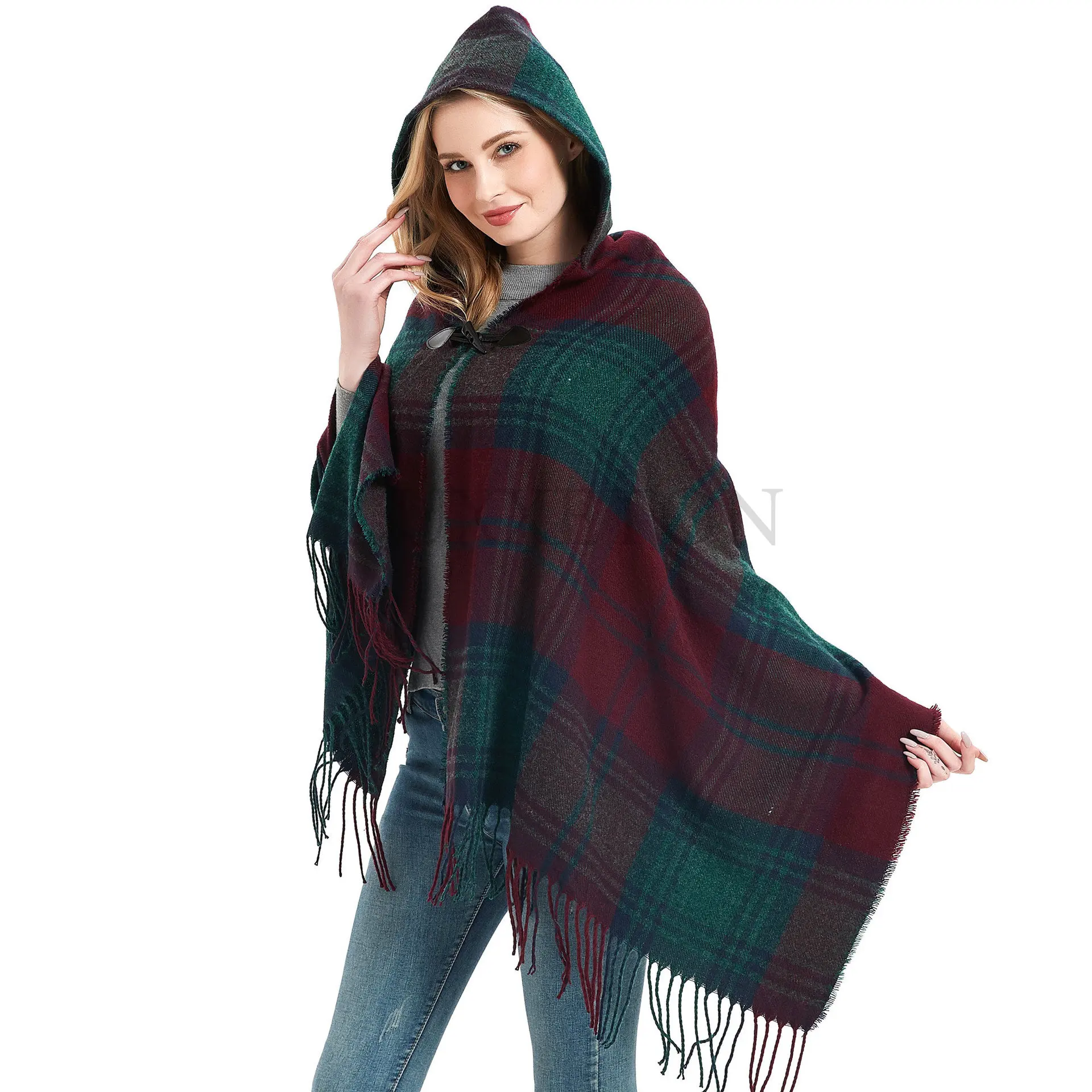 Ethnic Multifunction Bohemian Shawl Scarf Tribal Fringe Hoodies Jacket striped Cardigans blankets Cape shawl tassels Poncho Coat