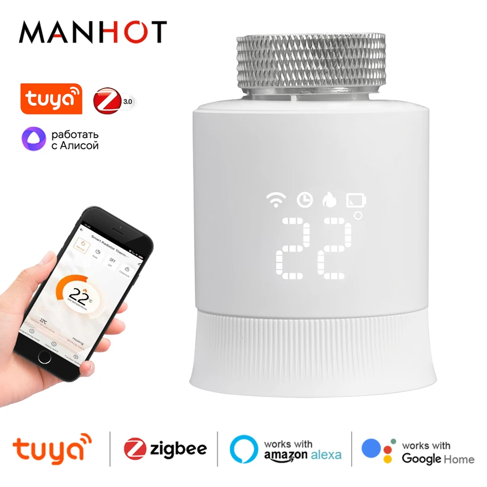 Tuya ZigBee 3.0 New Smart Radiator Actuator Valve Programmable Thermostat Temperature Heater Voice Control For Alexa Google Home