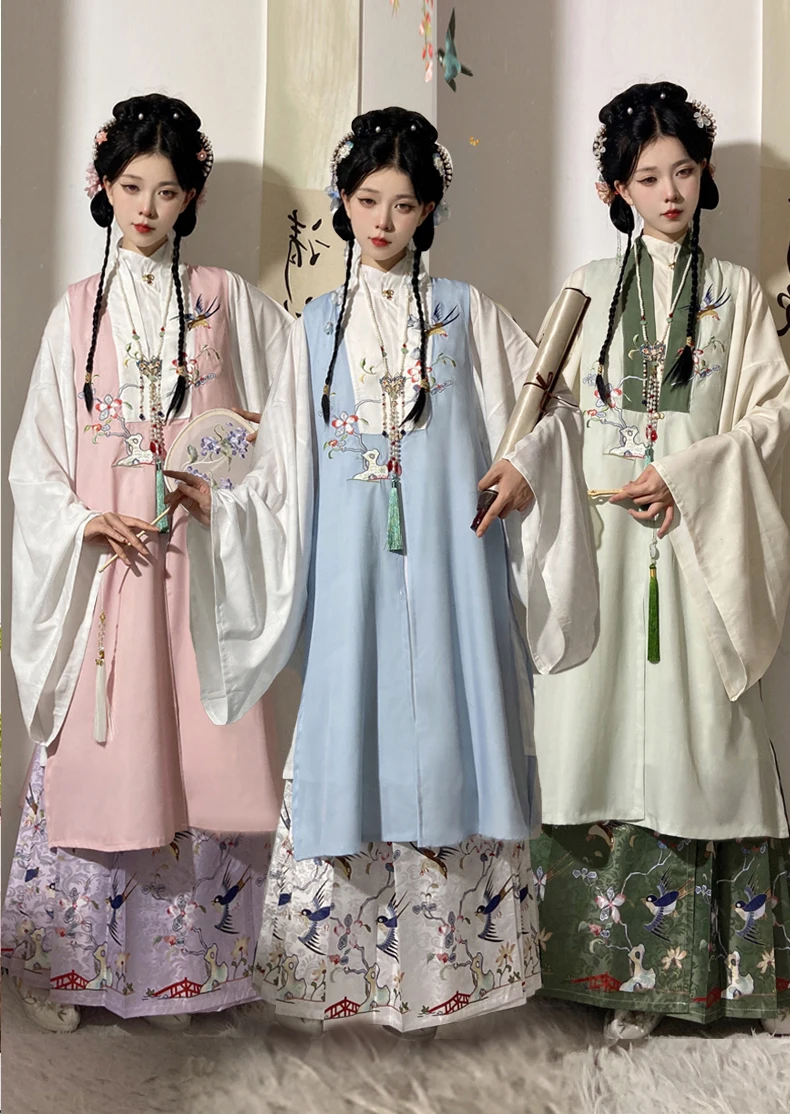 

2024 Ming Dynasty Han Fu Chinese Traditioanl Clothes for Women Fairy Folk Dance Costume Oriental Ancient Princess Cosplay Suit