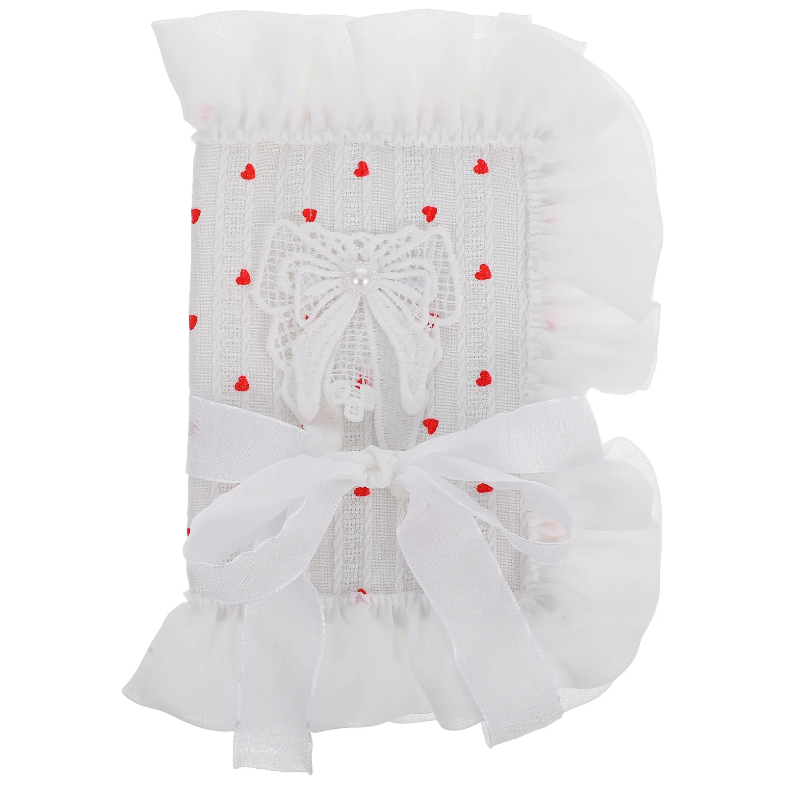 Reusable Fabric Notebook Cover Bowknot Heart Design Book Cloth Accessory Journals Planners Notebooks Elegant Protector