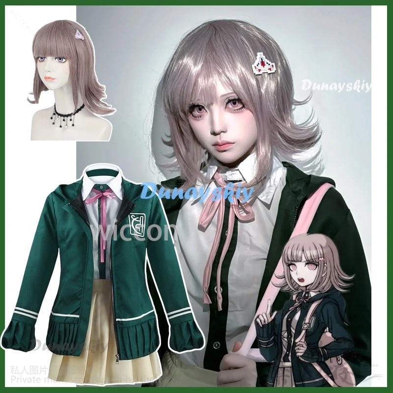 ダンガンロンパアコスプレコスチューム,アニメゲーム,女性用,ナミ,チアキ,JK制服,カスタムドレス,女の子用ジャケット,ハロウィーン