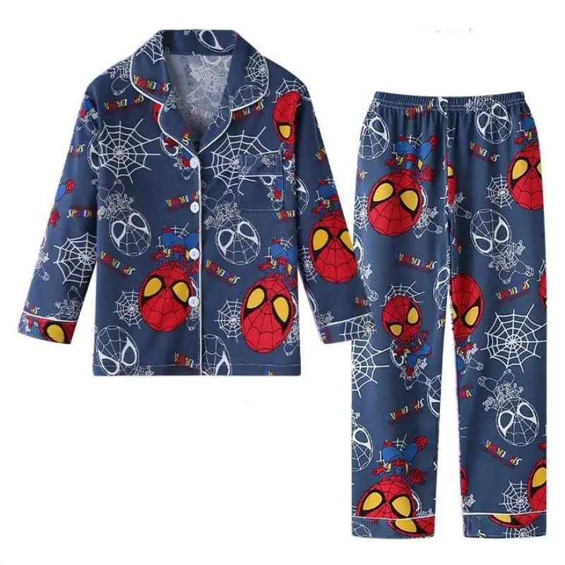 Spring and Autumn Pajamas Printing Casual Fashion for Boys Long Sleeved Cardigans for Boys and Girls Home Clothing Sets