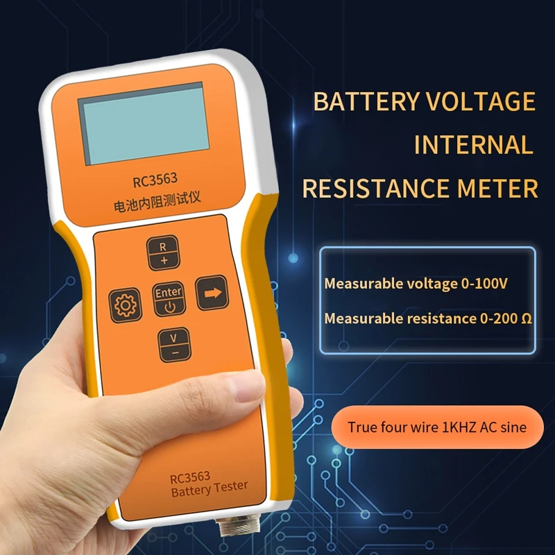 Internal Resistance Tester 200Ω 100V Voltage High-precision Detector RC3563 Tester Lithium  Phosphate Battery with clip/ probe