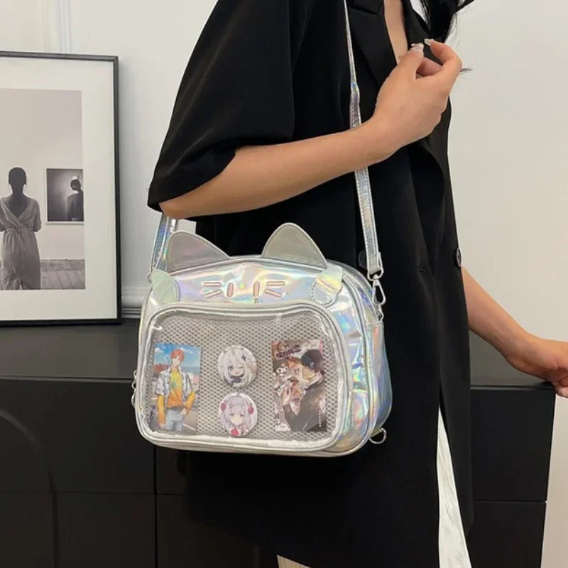 حقائب ظهر عصرية من Ita حقائب كتف شفافة للفتيات حقائب كروس JK حقائب مدرسية Y2K حقيبة Ita يابانية Kawaii Cat 2025 جديد #4