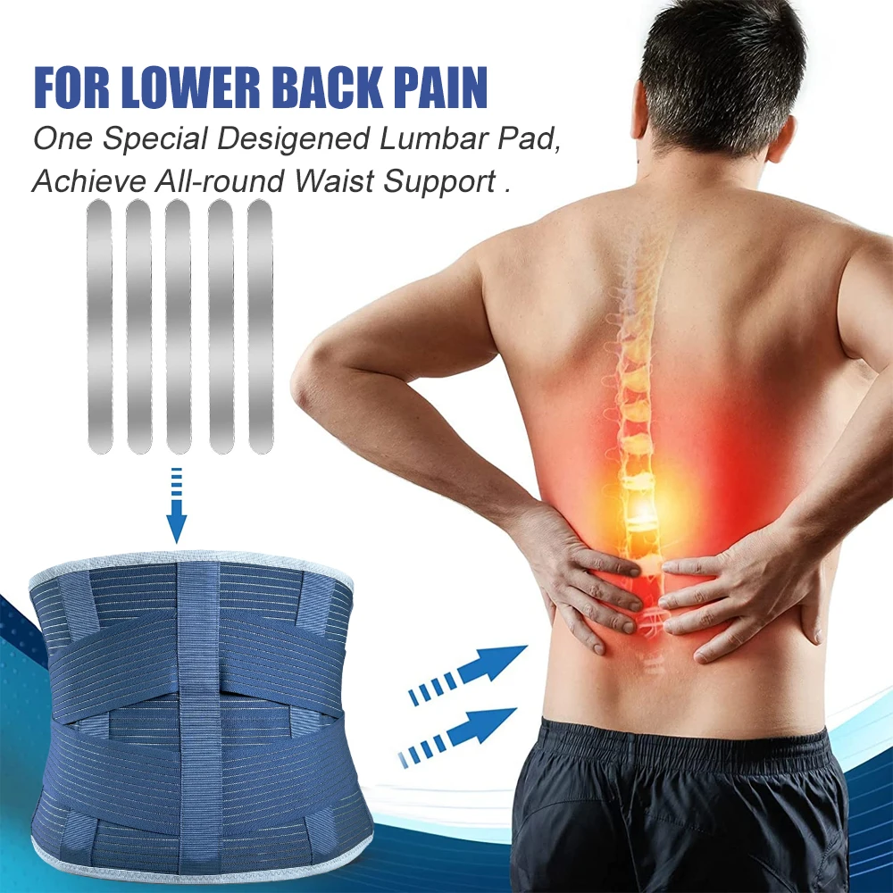 حزام دعم قطني يخفف آلام أسفل الظهر والجنف وعرق النسا والقرص المنفتق ودعامة الظهر للرفع في العمل والتمارين الرياضية