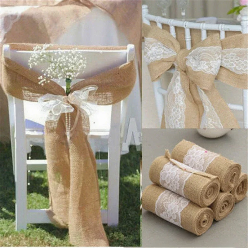 Burlap Sashes with Lace 7