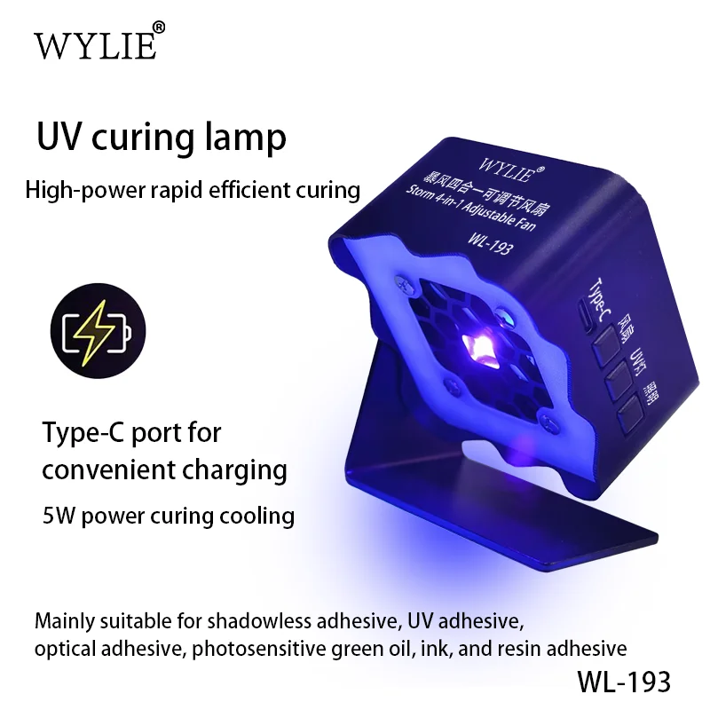 WYLIE WL193 Multifunctional Repair Workbench Fan 3 Speed Wind & Light Adjustment 360° Rotatable for Phone Motherboard Repair