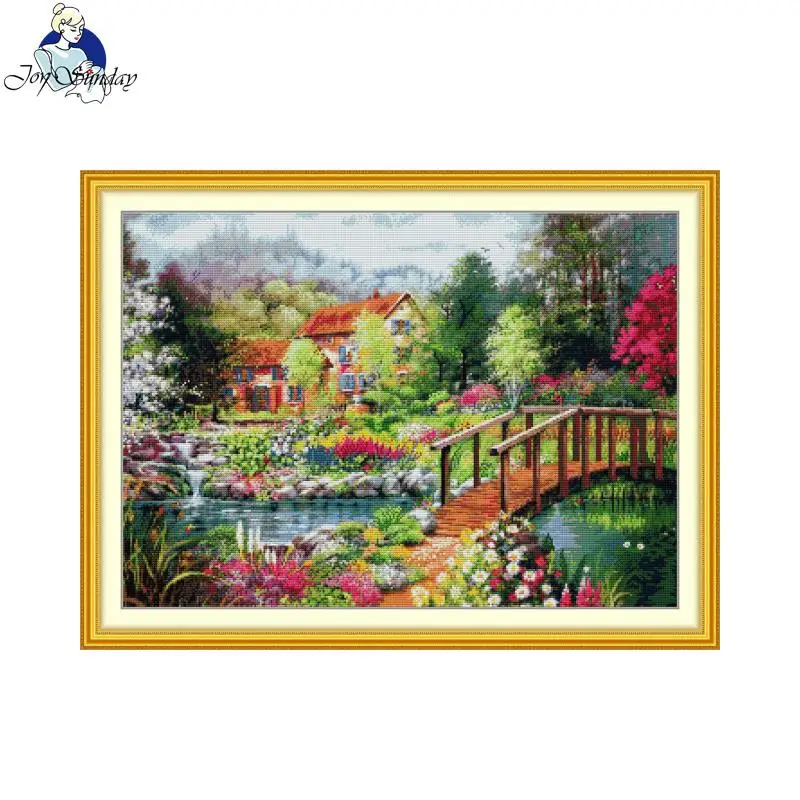 

Наборы для вышивки крестом Joy Sunday Lanscape HD Pattern Aida 16CT 14CT 11CT DMC Нитки DIY Набор для ручной вышивки Художественное ремесло Домашний декор