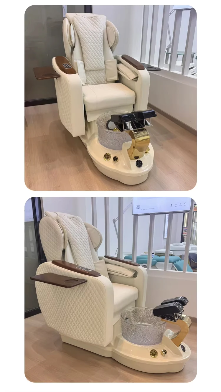 Luxuriöser Elektrischer Fuß-Spa-Massagesessel mit Automatischer Pediküre-Funktion, Modernes Leder-Nagelstudio-Möbelstück mit LED-Beleuchtung, Komfort für Schönheitssalons – Detail 9