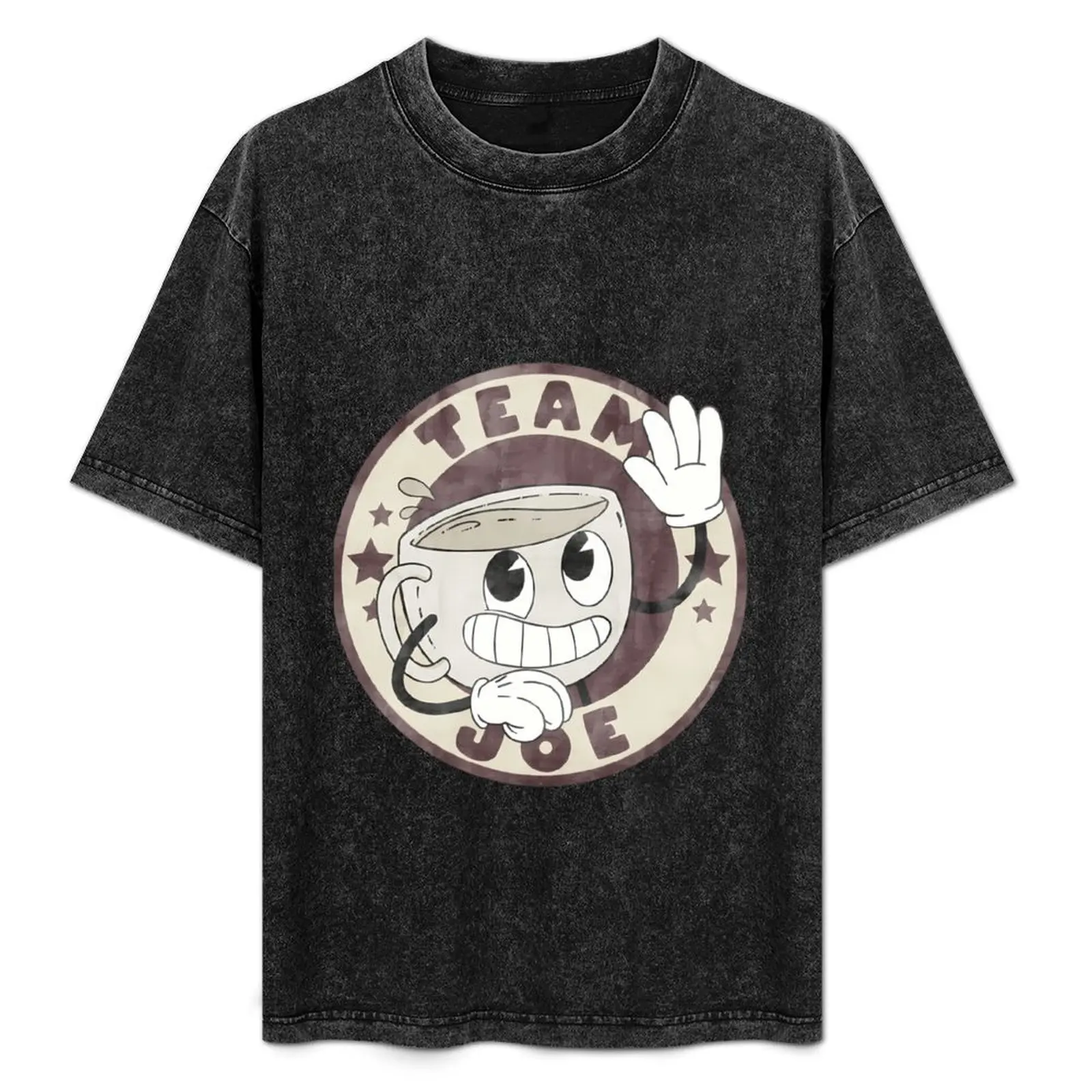 

team Joe Cartoon Coffee Badge T-Shirt Summer Casual Loose T-Shirt