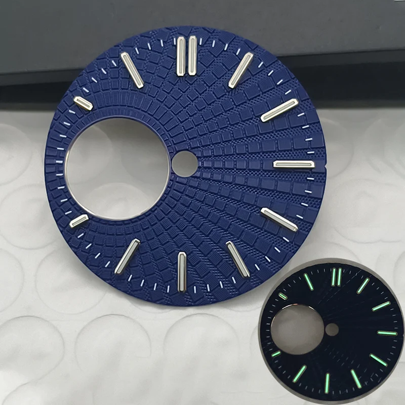 Customized Green Luminous Hollow Checkered Surface 28.5mm Watch Dial Fit For NH38 Movement Watch Dial Refit Part