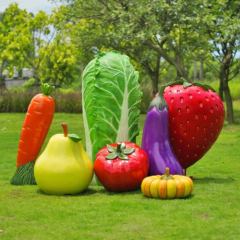 

Large artificial fruit and vegetable sculpture picking garden