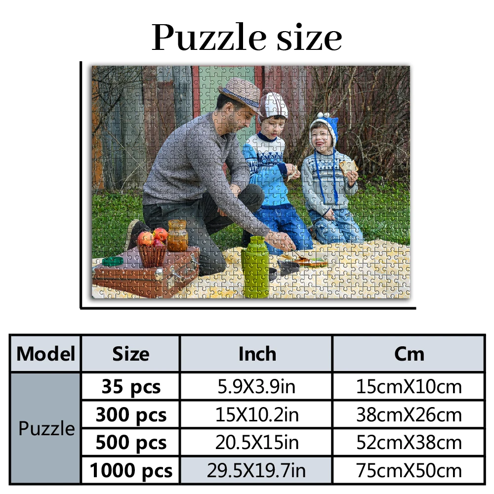 35/300/500/1000pcs Personalized Custom Photo Puzzle portrait Customize Creative Commemorative Gift Families Games