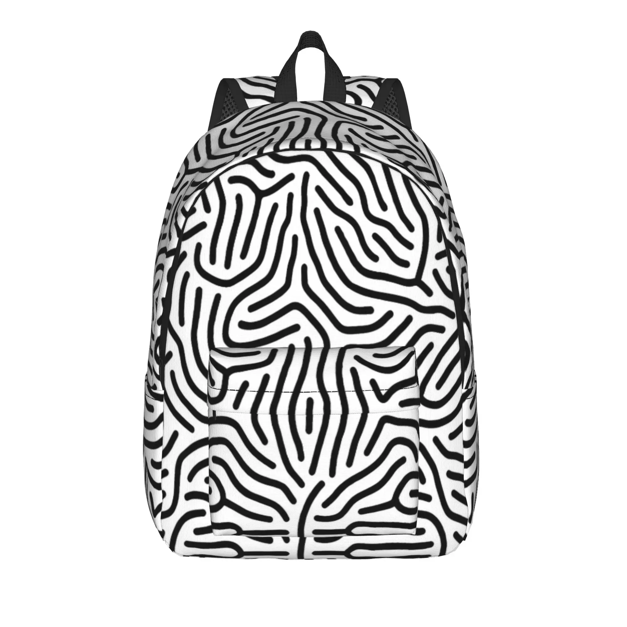 

Yayoi K-Kusama Black Lines Backpack Outdoor High School Hiking Travel Abstract Art Daypack for Men Women Laptop Canvas Bags