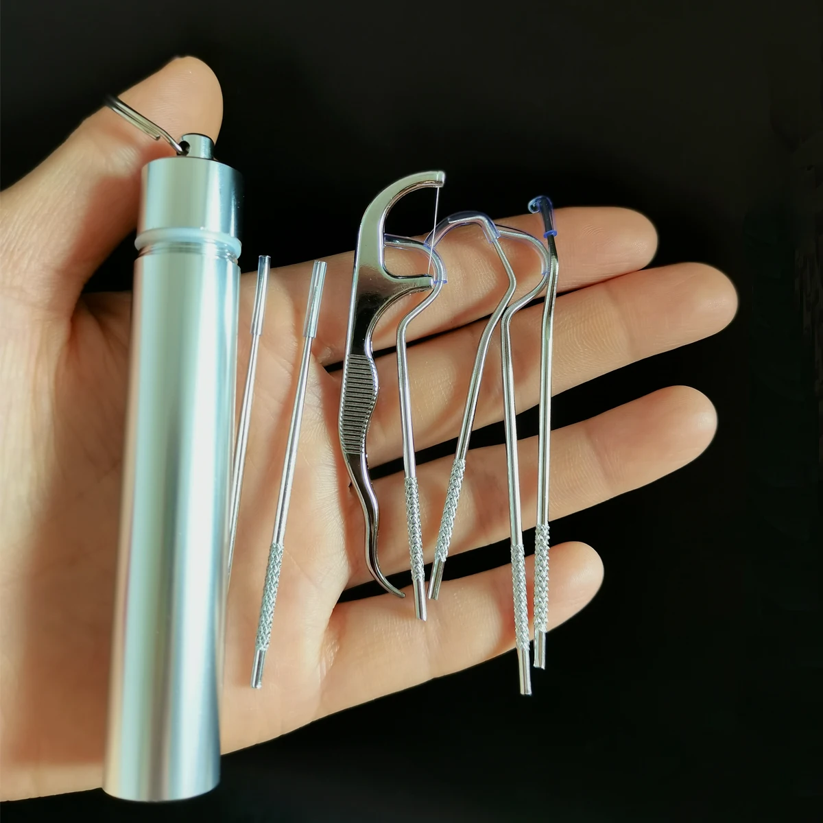 3/4/5/7PCS Aluminum Toothpick Set Portable Oral Cleaning Tools Tooth Flossing Artifact Outdoor Picnic Camp Reusable Toothpick image 6