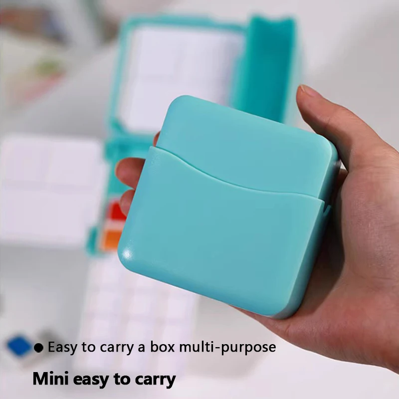 Portable Mini Watercolor Palette Box 12/24 Grids 0.5/1ml Washing Bucket Plastic Solid Watercolor Storage Box Traveling Paint Box