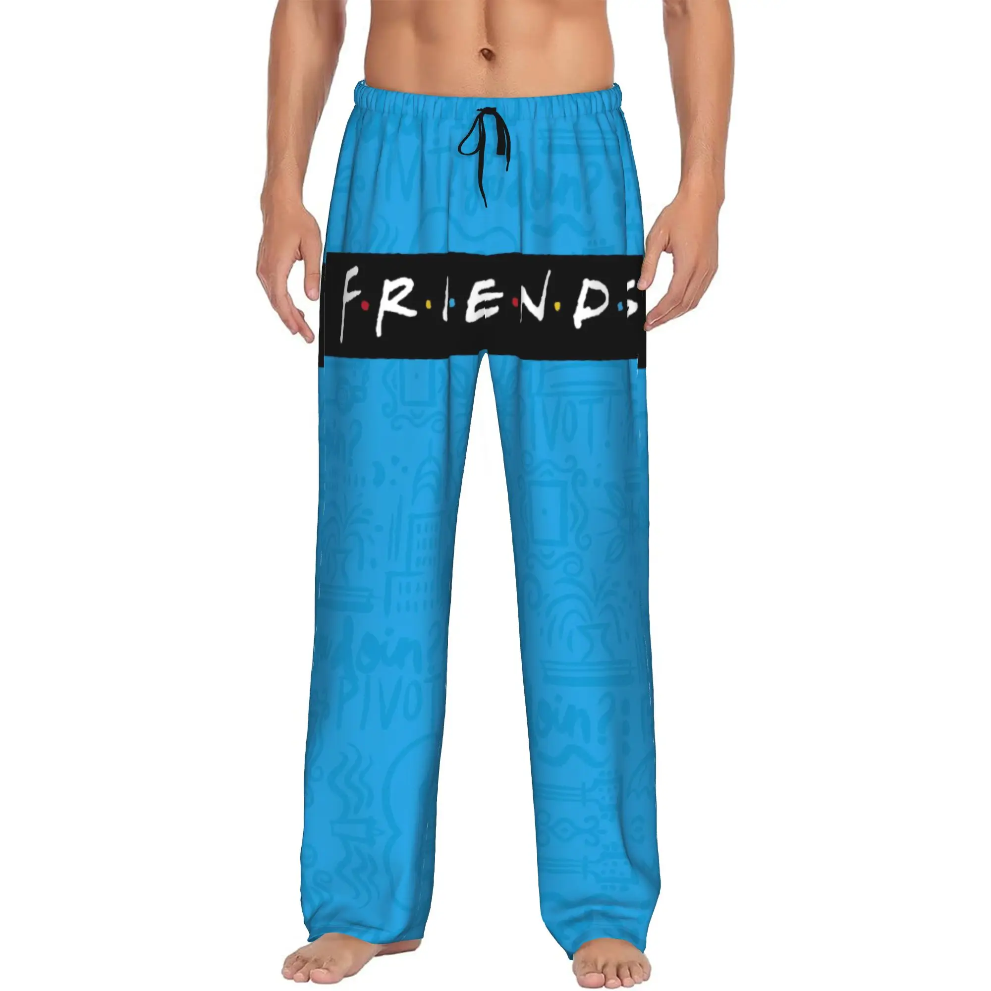 Custom Printed Men Friends Pajama Pants TV Show Sleepwear Sleep Lounge Bottoms with Pockets