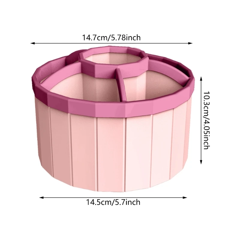 회전 펜 홀더 책상 정리함 6 칸막이 펜 정리함 대용량 펜 홀더 미술 용품 ​​정리함 홀드