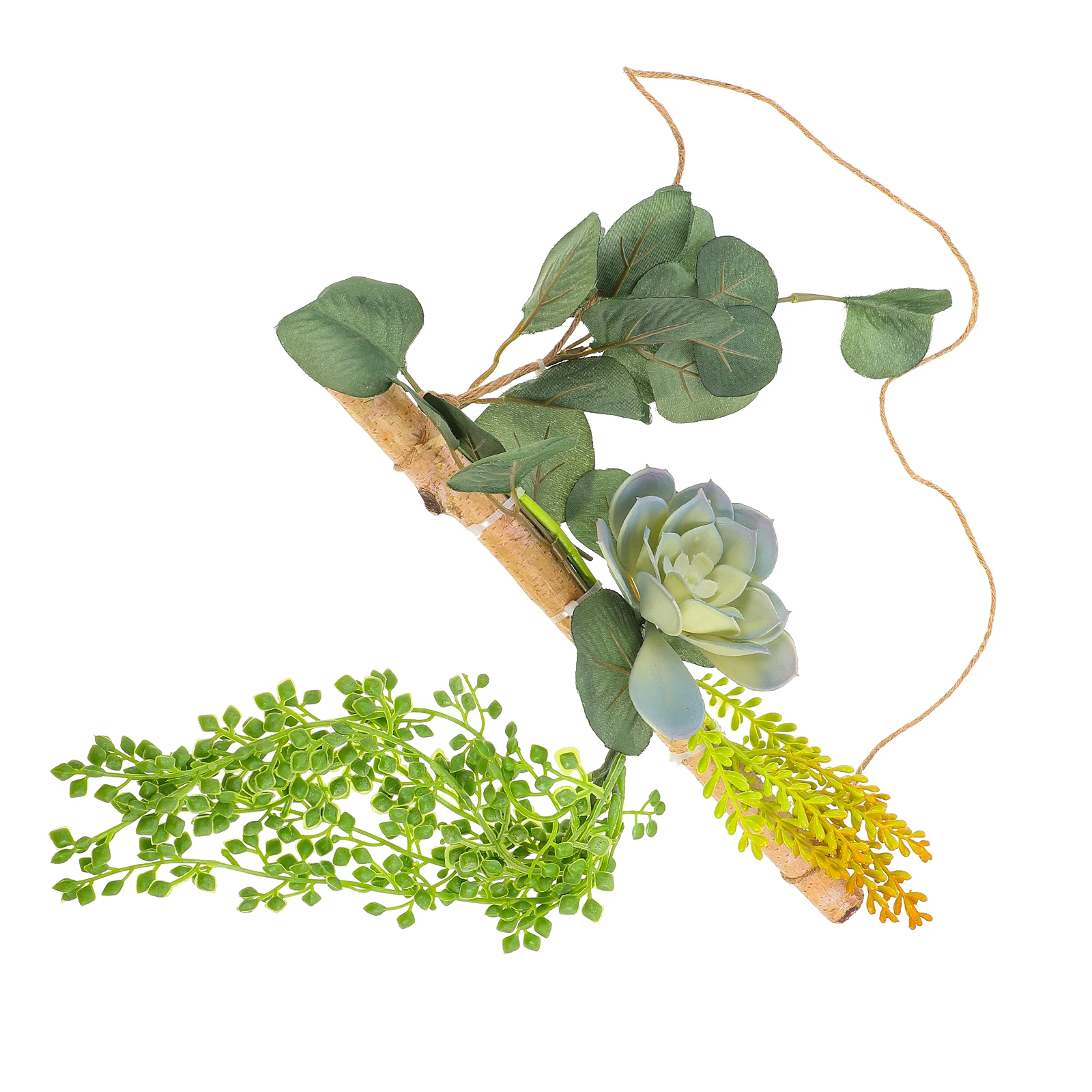 

Simulation Succulent Decoration Realistic Texture Wall Hanging Home Room Wood Artificial Plant Indoor Decor