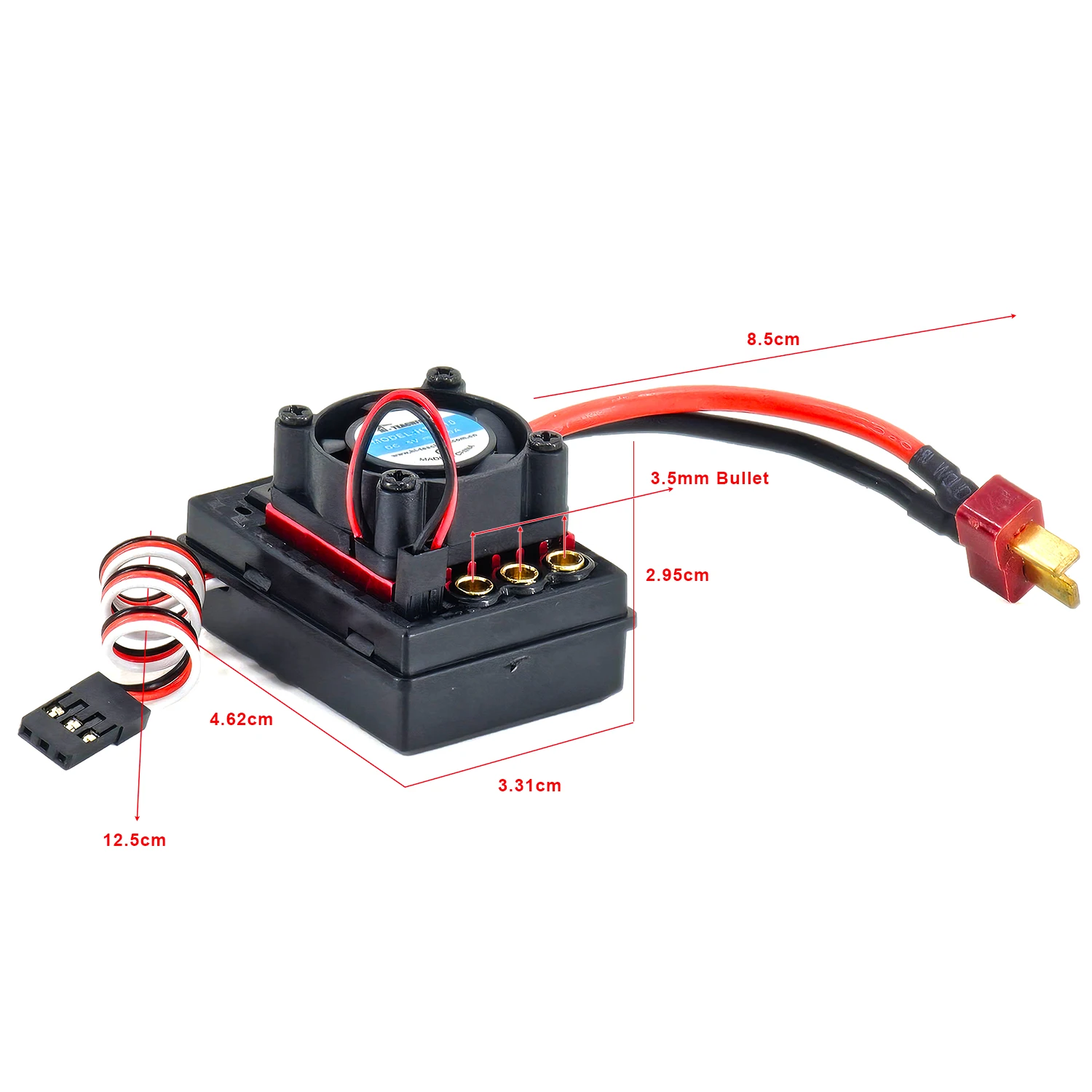 JMRC-elektronische snelheidsregelaar voor RC hogesnelheidsauto vrachtwagen crawler, borstelloze ESC, spatwaterdicht, 3 remmodi, 45A