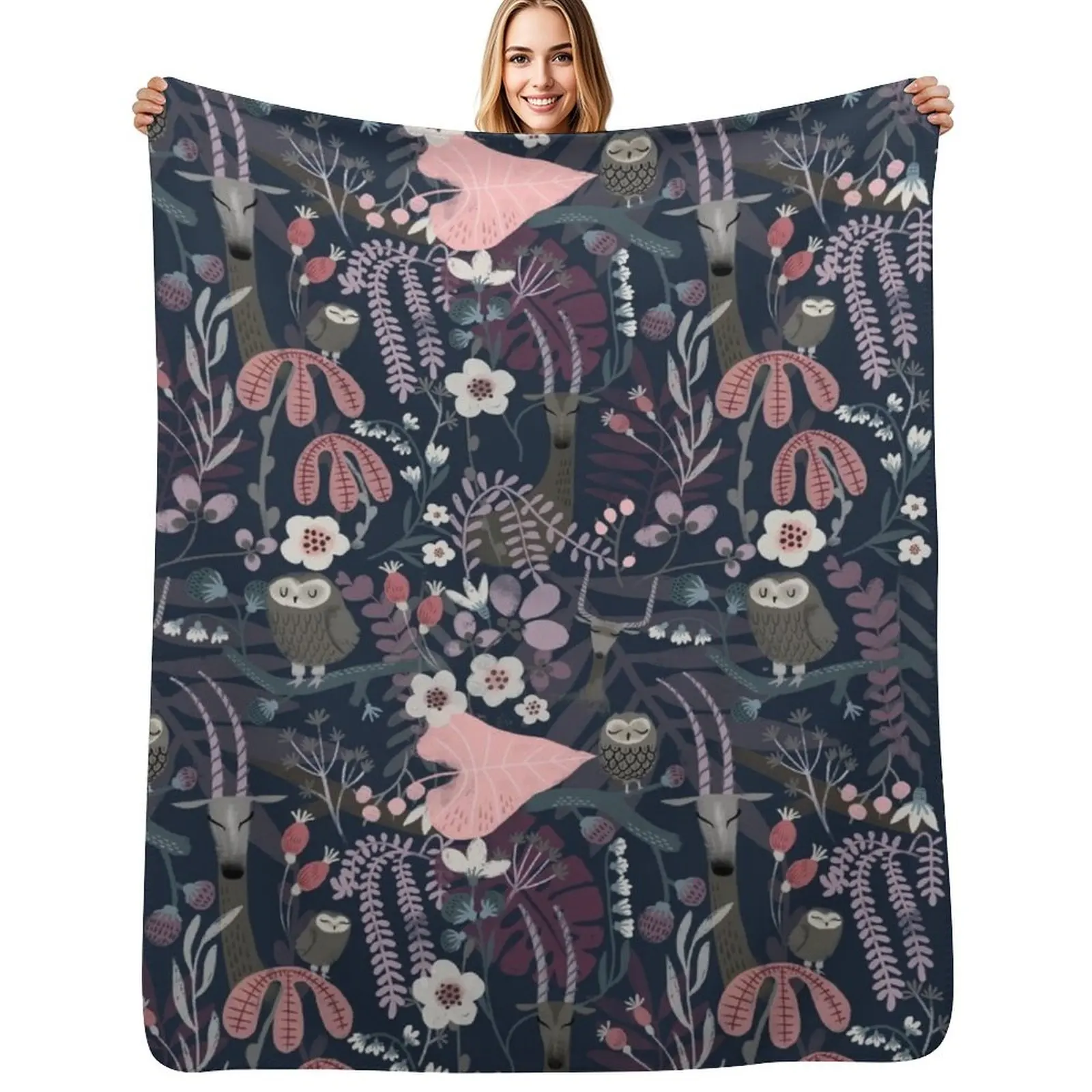 Magic forest Throw Blanket Extra Large Throw Tourist Soft Plush Plaid valentine gift ideas for sofa Bed linens Blankets
