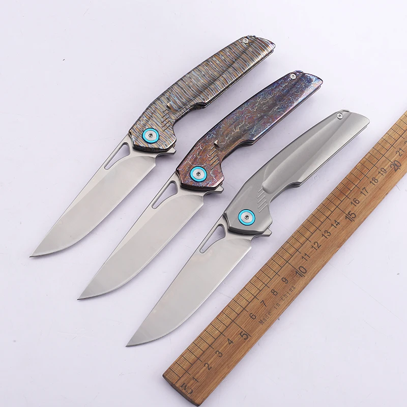 

D2 Steel Folding Knife with Titanium Alloy Handle Outdoor Survival EDC Tool for Camping Fishing Hiking Mountaineering Portable