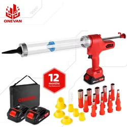 ONEVAN 10000N Electric Caulking Gun 6 Speed Glass Glue Guns Pressure Glue Sewing Seams Sealant Glue Gun For Makita 18v Battery