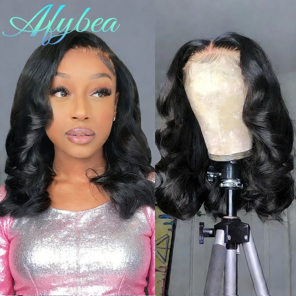 

250 Density Short Bob Wig Human Hair 13x6 Hd Lace Front Wig 100% Human Hair Body Wave Human Hair Wigs Pre Plucked Brazilian Hair
