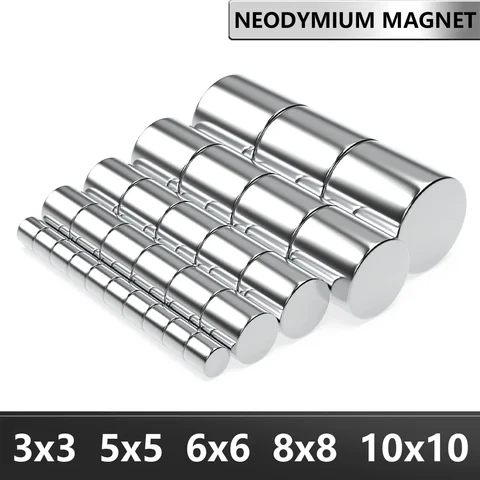 N35 Super Strong Neodymium Magnet Round NdfeB Powerful Permanent Magnetic imanes  Magnents Refrigerator Magnet 3x3 5x5 6x6 10x10